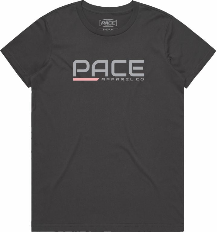 PACE // Ladies Staple Tee - Grey & Pink