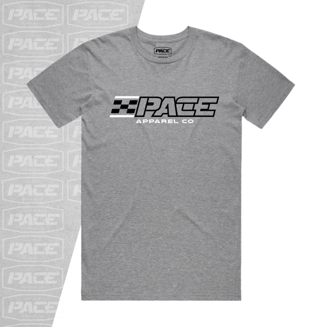 PACE // Grid Tee - Grey Marle